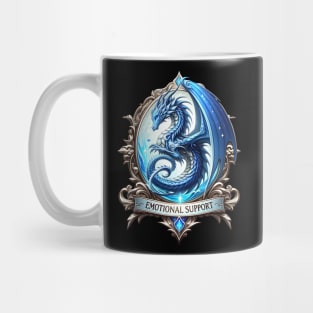 Emotional Support Blue Dragon Badge Mug